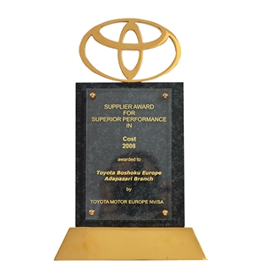 Supplier Award For Superior Performance in Cost Toyota Motor Europe 2008